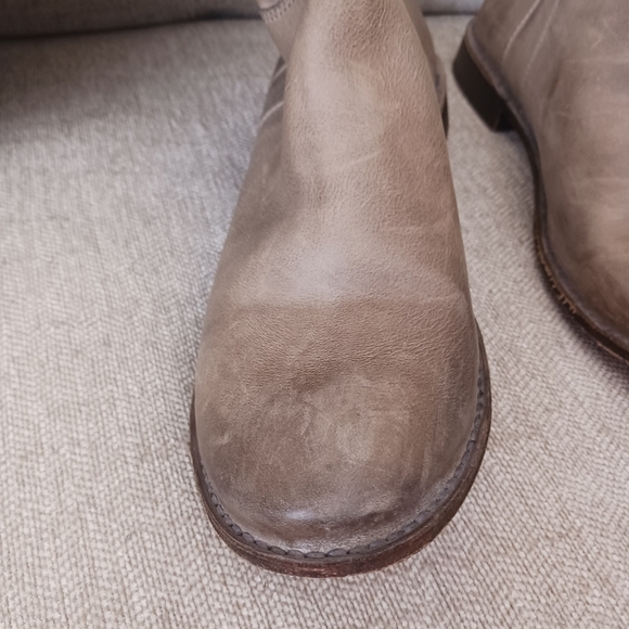 Frye Brown Taupe Leather Riding Boots - Picture 12 of 14